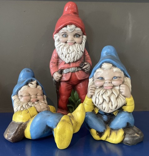 Set garden gnome painted - gnome,