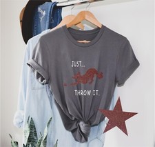 Border Collie T Shirt Just throw it unisex novelty dog owners gift glitter print