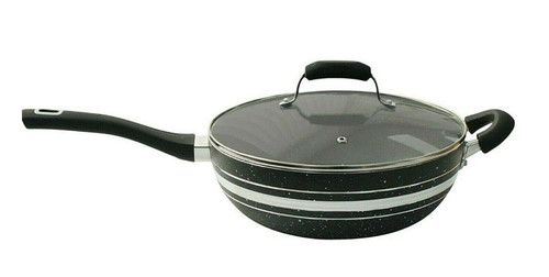 Black non stick wok with - stick,