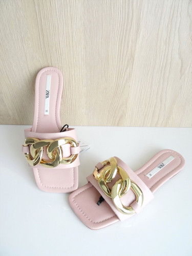 Zara pale pink flat sandals - zara,