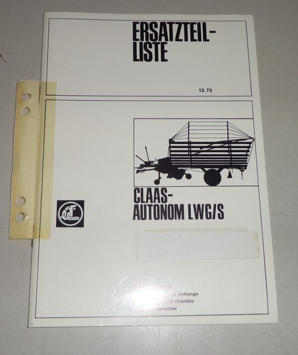 Parts catalog list claas - catalog/list,
