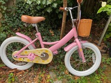 RULLY Pink Kids Bike 16 Inch Bicycle for Girls Training Wheels Basket Doll Seat