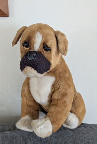 Vintage boxer dog cuddly - cuddly,