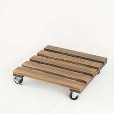 2Pcs Wooden Rolling Plant