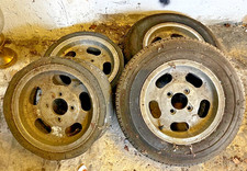 SET OF 4 COBRA SUPASLOT 5x12 ALLOY WHEELS for Hillman Imp or Mini from the 1970s