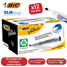 BiC Velleda 1751 Black Whiteboard Markers for Smooth, Clear Writing - Pack of 12
