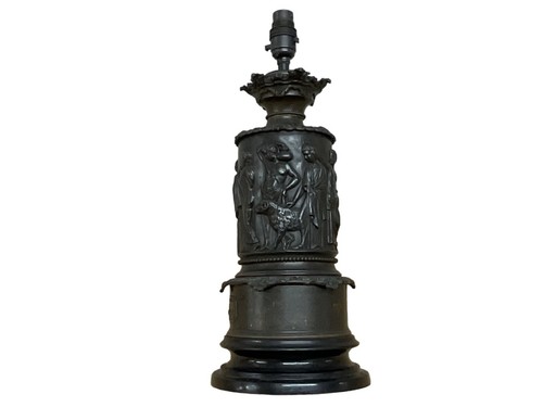 Spelter table lamp with - table,