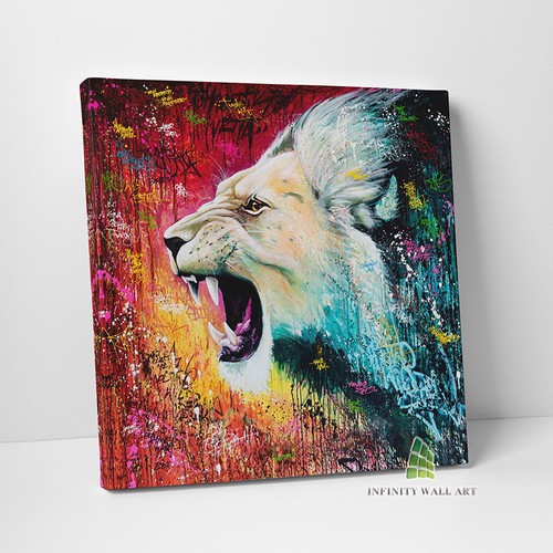 Lion roar graffiti canvas - roar,