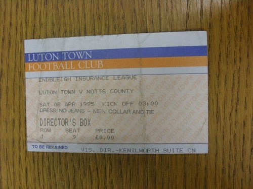 1995 ticket luton town - ticket:,