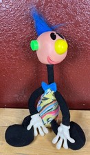 ERTL Jibba Jabba Jibber Jabber Vtg 1994 Toy Doll Blue Mohawk Makes Sounds