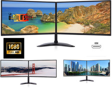Dual Monitor Screen Dell HP Full HD HDMI Grade A Brand New Stand 2X24" Frameless
