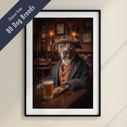 Funny dog drinking beer - at, the