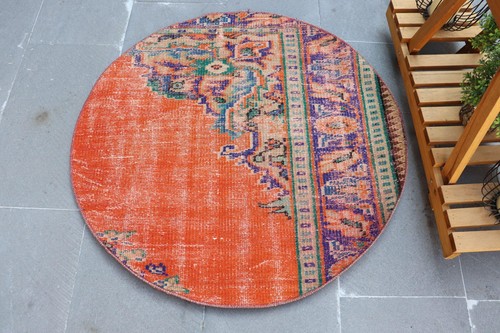 Vintage round rug - vintage, rug,