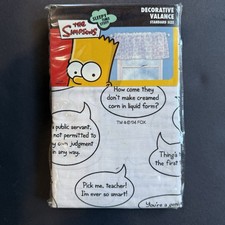 Vtg Bart Homer Simpson Curtain Valance Cartoon Comic Word Speech Balloons NOS
