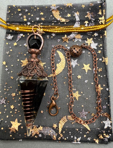 Obsidian crystal orgonite - orgonite, +