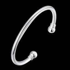 Silver Smooth Torque Bangle