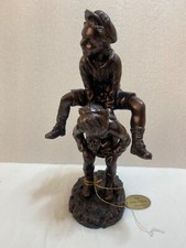 Two Children Playing Leapfrog Figurine Bronze Effect By Juliana Collection 28cm