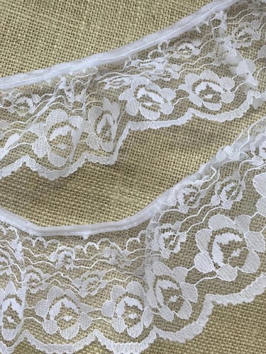 White gathered frilled - white, lace