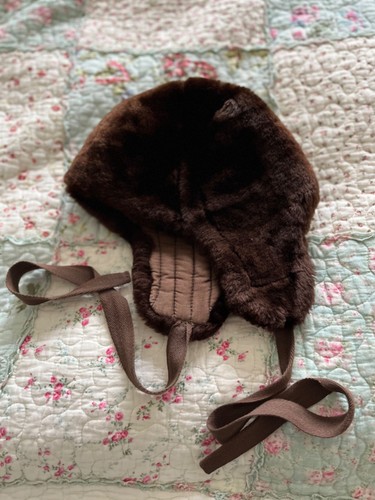 Dark brown fur ushanka russian - brown,