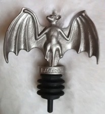 Bacardi Pewter Bat Bottle Pourer Stopper.  VGC. Gothic. Barware.