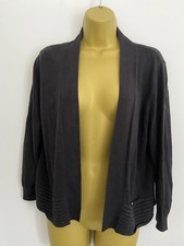 Wallis Black Open Front Waterfall Cardigan - Size M, Excellent Pre-Loved