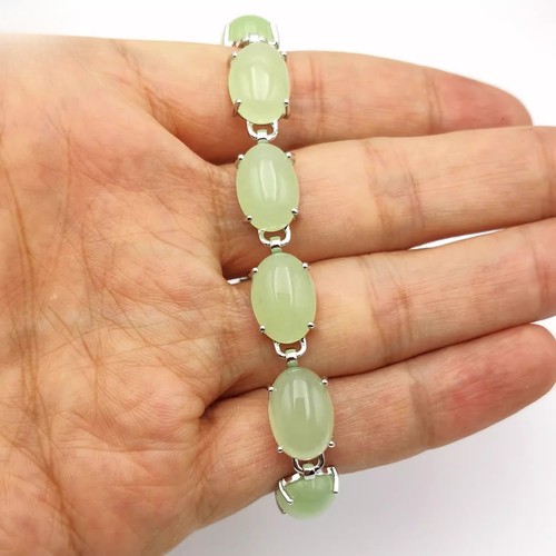 Nature jade beaded - cz, bracelet