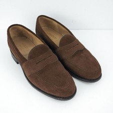 Charles Tyrwhitt Brown Suede Saddle Dress Shoes Loafers Made in England UK7.5