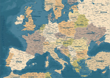 European Map of Europe Wall