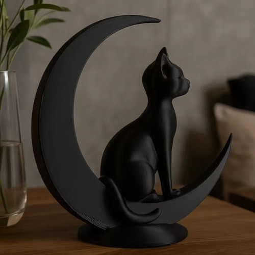 Black cat crescent - crescent, moon