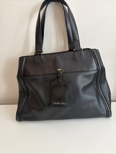 Reiss black leather tote - reiss,