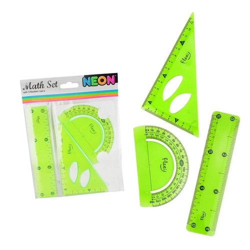Neon maths set 3pc - neon, flexible