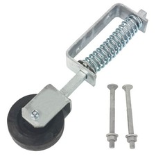 GateMate Gate Wheel Silver Galvanised Steel Spring Loaded Heavy Duty 100mm