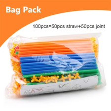 100Pcs Straw Constructor Toys