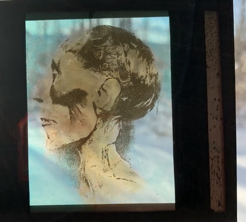 Magic lantern glass slide - lantern,