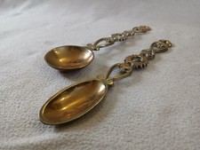 Two solid brass love spoons c.1960
