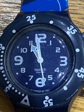 Vintage Swiss Swatch AG2000 WR200M Quartz Gents Rubber Strap Watch-38mm-Works