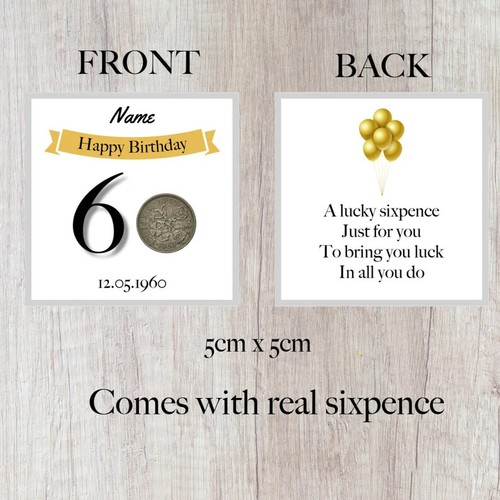 Personalised lucky sixpence - lucky,