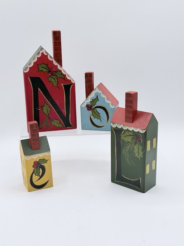Wooden block houses noel - block,