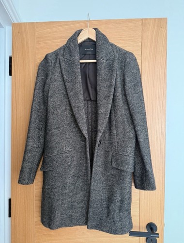 Massimo dutti tweed coat grey - massimo,