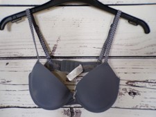 LADIES SECRET POSSESSIONS GREY UNDERWIRED PADDED PUSH UP BRA SIZE 32C