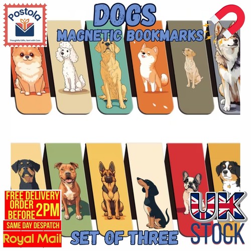 Dog magnetic bookmarks - bookmarks, set