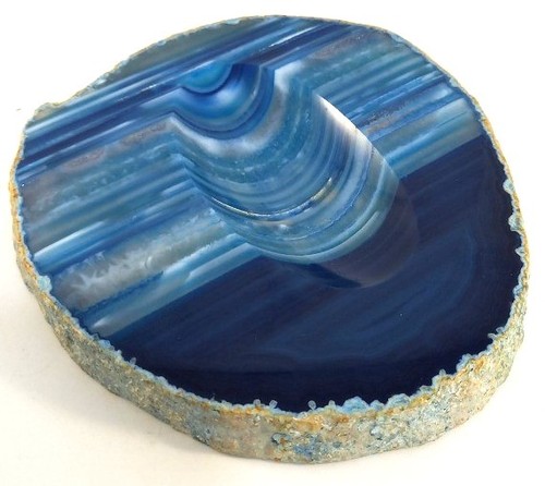 Blue agate slice thick - agate,