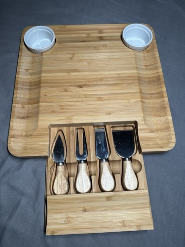 Bamboo cheese board set - bamboo, 4