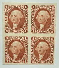 US 1862-71 #R4p4 1c red Wash