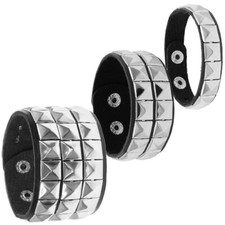 3x Bracelets Buckle Cuffs