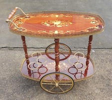 VINTAGE ITALIAN INLAID COCKTAIL DRINKS TROLLEY       DELIVERY AVAILABLE