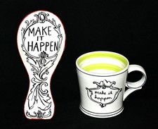 Anthropologie Molly Hatch "Make It Happen" Stoneware Mug & Spoon Rest