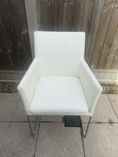 Faux Cream Leather Dining