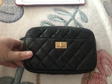 CHANEL 2.55 Chevron V-Stitch Camera Bag Shoulder Calfskin (Cowhide) Women's Blac