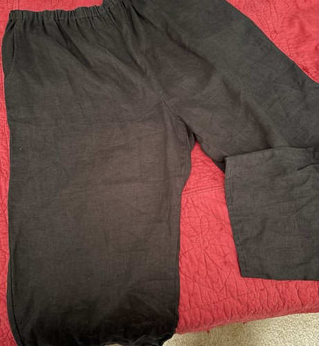 Flax black linen straight - flax,